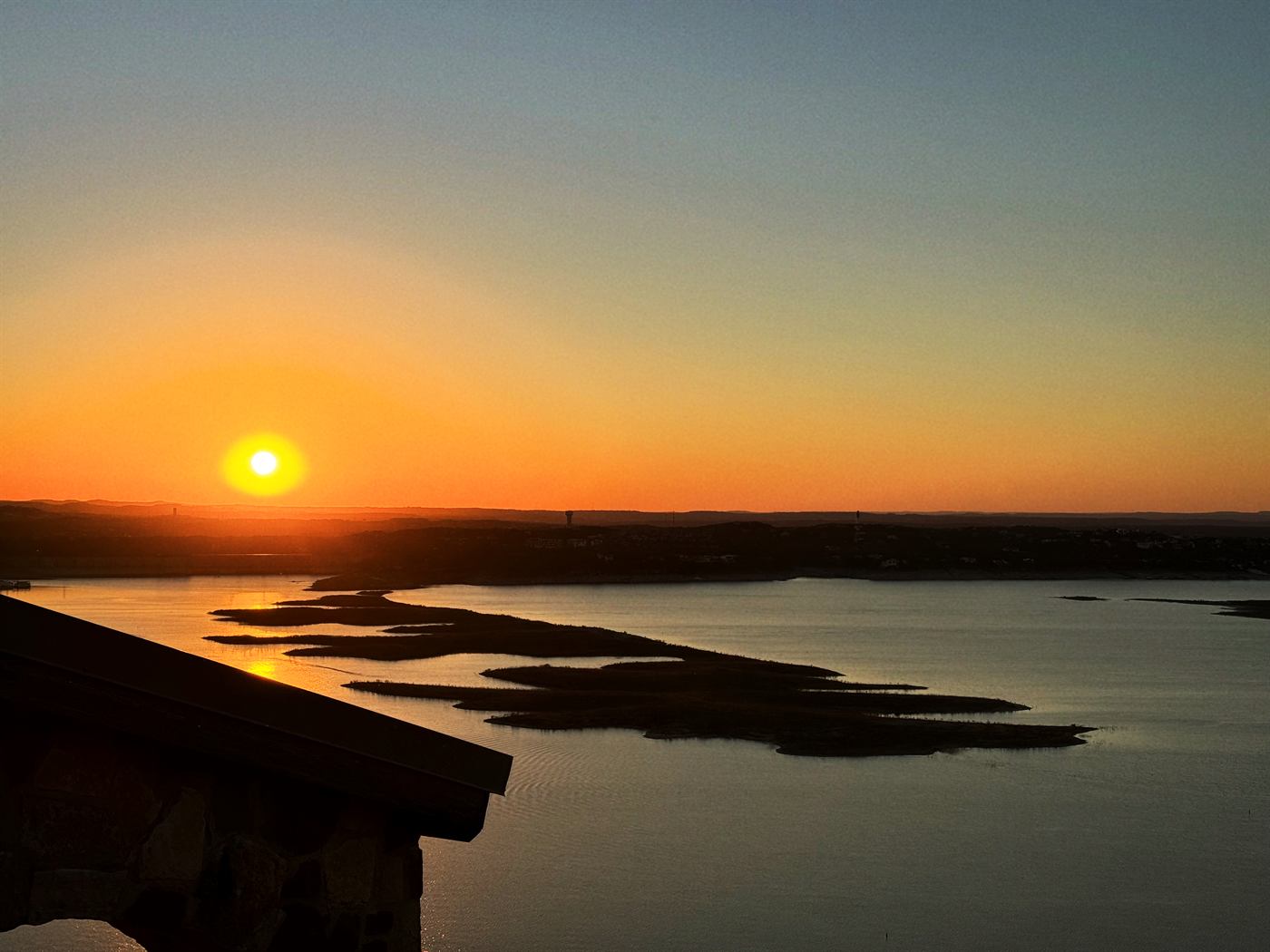 Austin sunset over water